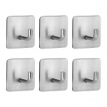 6 vnt sieniniai laikymo kabliukai, tvirti laikantys perforatoriai, paprastas montavimas, lipnus nerūdijančio plieno kabliukų rinkinys sidabras