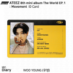 ATEEZ 8-asis mini albumas The World EP.1 : Judėjimas Oficiali asmens tapatybės kortelė Fotokortelė KPOP Wooyoung - D (ID Card)