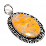 Bumblebee Jasper Gemstone Handmade 925 Sterling Silver Gift Pendant 2.80 l5f35