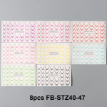 8 vnt Gradientiniai prancūzi&scaron;ki nagų dailės lipdukai ra&scaron;alas žydi bangų linija vandens perne&scaron;imo slankikliai lipdukai &bdquo;pasidaryk pats&ldquo; Ombre manikiūro dekoracijos 8pcs