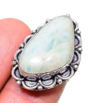 Amazonite Handmade 925 Sterling Silver Jewelry Ring Size 5.5 v3w84