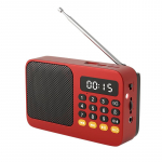 Ne&scaron;iojamas daugiafunkcis Bluetooth FM radijas, USB/TF kortelės atkūrimas, įmontuota ličio baterija raudona