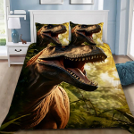 Kar&scaron;tas J-Jurassic Dinzaurų Parko Pasaulis Antklodės Užvalkalas Pagalvės Užvalkalas Dinzaurų Lovos Patalynės Komplektas Suaugusiems Berniukui Mergaitei Miegamojo Dekoras Viengulis Dvigulis EU Single(135*200cm)3pcs