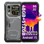 Blackview XPLORE 1 Pro 5G AI Lauko I&scaron;manusis Telefonas 48GB+512GB Termovizorinė Kamera Mobilusis Telefonas 16+512 juoda
