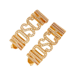 Moschino logotipas raidė kalnų kri&scaron;tolas metaliniai auskarai moteri&scaron;ki auskarai auksiniai AEF24171A91708434 F,Gold