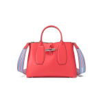 Longchamp Le Roseau Dėžutės serijos odinė pirkinių rankinė Vidutinė moteri&scaron;ka pirkinių rankinė Raudona 10058HCN545 Basic Set (Bag+Dust Bag)
