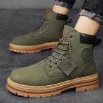 Rudens nauji vyri&scaron;ki batai Klasikiniai geltoni batai Lauko auk&scaron;takulniai Odiniai laisvalaikio batai Žieminiai vyri&scaron;ki &scaron;ilti pliu&scaron;iniai ankle boots 39 žalia