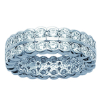 Bague Argent 'Pour La vie' Blanc argent&eacute; (rhodi&eacute;) - 7 mm