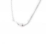 Les Tr&eacute;sors De Lily [I1153] - Collier Argent 'Scarlett' blanc argent&eacute; (rhodi&eacute;) - 20x5 mm