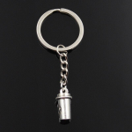 Madingas raktų pakabukas 21x10x10mm 3D kavos puodelio pakabukai pasidaryk pats vyrų papuo&scaron;alai automobilių raktų pakabuko žiedo laikiklis suvenyras dovanai sidabras