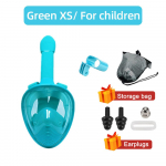 OLIKEI viso veido vaiki&scaron;ka nardymo kaukė nuo rūko, nepralaidi nardymo kaukė povandeniniam nardymui, saugaus kvėpavimo plaukimo kaukė vaikams žalia