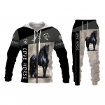 Animacinių filmų &bdquo;Horse Animal&ldquo; 3D &bdquo;Hoodie&ldquo; sportinis kostiumas vyrams Juokingi gatvės drabužiai, striukė su gobtuvu su užtrauktuku kostiumo ilgomis rankovėmis rinkiniai L
