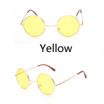 Madingi apvalūs poliarizuoti saulės akiniai prabangūs atspindintys veidrodiniai vasariniai UV apsaugos žavesio aksesuarai geltona