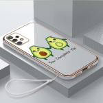 Prabangus padengtas TPU telefono dėklas su dirželiu, skirtas Samsung Galaxy A04 A05s A13 A14 A24 A54 A34 Note20 S23 Ultra dėklai A38 Delicious Avocado Cover Samsung Galaxy A70s