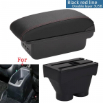 Skirta Peugeot 208 Porankių dėžė Sandėliavimo dėžė Automobilių aksesuarai Remonto dalys Salono detalės Auto Holder Peleninė 2012-2018 Double Layer juoda