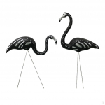 Pack of 2, 30In Large black color skull Flamingo Yard Ornament/ Lawn Ornaments/ink
