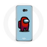 Coque pour Samsung A5 2016 Among Us jeu vid&eacute;o Fond bleu