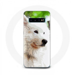 Coque pour Samsung Galaxy S10 Edge Chien Samoy&egrave;de Blanc