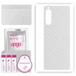 apgo Protective Skin Sticker for the back compatible with Sony Xperia 10 III Lite, Wrap Film, Foil, Vinyl - Pattern Transparent Carbon