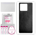 apgo Protective Skin Sticker for the back compatible with Xiaomi 13 Pro, Wrap Film, Foil, Vinyl - Pattern Black Leather