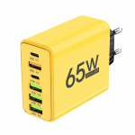 65 W USB tipo C įkroviklis 6 prievadų PD tipo C greito įkrovimo sieninis adapteris, skirtas iPhone 13 14 15 Samsung Xiaomi Huawe mobiliesiems telefonams