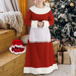 Mrs Claus Costume Cosplay Dress up Xmas Outfits for Festival Halloween XL black