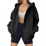 Rudens žiema moteri&scaron;kas paltas su gobtuvu Užsegamas užtrauktuku Vienspalvis Storos ki&scaron;enės Laisvos megztinio Vidutinio ilgio Lauko Kelionės Apsipirkimas Sportinis gobtuvas S tamsiai ruda spalva