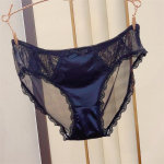 Kelnaitės Moteri&scaron;kos Mergaitės Kaltiniai Nėriniai Didelis Elastingumas Plius Dydis Seksualios &Scaron;ilkinės Lygios Grynos Apatinis Trikotažas Tro&scaron;kimas Besiūliai Apatiniai Kelnaitės kelnaitės apatinis trikotažas XXXL juoda