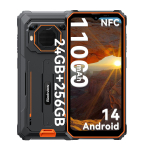 &bdquo;Blackview BV6200 Plus&ldquo; i&scaron;manusis telefonas 24 GB RAM 256GB ROM &bdquo;Android 14&ldquo; tvirtas telefonas oranžinė