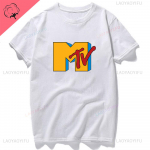 Mtv Vaizdo Grafikos Mar&scaron;kinėliai Moterims Smagūs Vyri&scaron;ki Drabužiai Hip Hop Klasikinis MTV Logotipas Vintažiniai Derantys Medvilniniai Mar&scaron;kinėliai Mada Gatvės Drabužiai Trumpas S