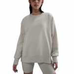 Nike Sportswear Phoenix Fleece Swoosh Patogus apvalios apykaklės ilgomis rankovėmis džemperis Moteri&scaron;kas džemperis &Scaron;viesiai mineralinės rudos spalvos Sail FZ4271-104 XL