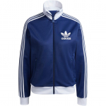 Adidas Originals Beckenbauer Sportinis Dėmėtas Logotipo Spaudinys Apykaklė Užtrauktukas Ilgomis Rankovėmis Palaidinė Moteri&scaron;ka palaidinė Tamsiai Mėlyna IY2222 XS