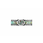 Gucci Double G serijos susikertantis Double G akmenukų ra&scaron;to 925 sidabro emalio žiedas Moteri&scaron;ki žiedai 645573-J8410-9071 Dust Bag+Box (Random Color),22