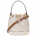 Tory Burch T Monogram dygsniuotas rai&scaron;teliu pintas krep&scaron;ys su nuimamu peties dirželiu Moteri&scaron;ki krep&scaron;iai Migdolų-Baltas 150492-254 Basic Set (Bag+Dust Bag)