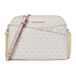 Michael Kors Jet Set Travel drobės rankinė per petį su logotipo spaudiniu, vidutinio dydžio, moteri&scaron;ka, smėlio ir rožinės spalvos, 35F1GTVC6B-PWDBLSHMLT Basic Set (Bag)