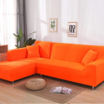 Pilkos paprastos spalvos elastingas tamprus sofos užvalkalas Reikia užsisakyti 2vnt sofos užvalkalą, jei L-style fundas sofas con chase longue Sofos dėklas 1-seat 90-140cm oranžinė