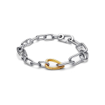 Pandora Me &Scaron;irdies pakabukų serija Dvispalvė Madinga Universali Paprasta 925 svarų sterlingų apyrankė Unisex apyrankė 562527C00 Box+Shopping Bag,17.5