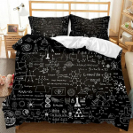 Matematinės Skaičiavimo Formulės Patalynės Komplektas Prabangi Juoda Balta Antklodės Užvalkalas Suaugusiems Namų Tekstilė Lovos Patalynė EU single(135x200cm)