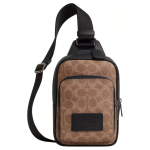 Coach Vyri&scaron;ka Signature drobės rankinė per petį Crossbody odos apdailos krūtinės krep&scaron;ys kasdieniam važinėjimui į darbą kelionėms CV763-QBNRX Basic Set (Bag+Dust Bag)