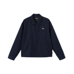 Stussy X CdG Dryžuotas Coach ilgomis rankovėmis &scaron;varkas Amerikieti&scaron;ko stiliaus Unisex &scaron;varkas Mėlynas 315270 M