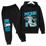 Messi spaudinio vaiki&scaron;kas komplektas Sportinis džemperis su gobtuvu ir kelnės Kostiumas 2 vnt. rinkinys Berniukams Mergaitėms Kūdikio Vaikų Drabužiai Laisvalaikio Mados Ruduo Žiema sportinis kostiumas 120 white