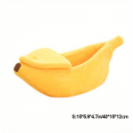 1vnt Juokingi bananiniai kačių lovai namai &scaron;uniukų pagalvėlėms veislynas Mieli, jaukūs kačių kilimėlių lovai &scaron;ilti, patvarūs, ne&scaron;iojami naminių gyvūnėlių krep&scaron;elių pagalvėlės reikmenys S /1pc