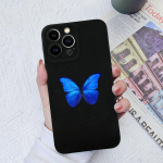 Apple iPhone 6 7 8 11 12 13 14 15 Pro Max X XS XR SE telefono dėklas Skystas mink&scaron;tas silikoninis smūgiams atsparus dangtelis saulėgrąžų drugelis iPhone korpuso buferiui iPhone 6