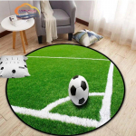 Futbolo nuotraukos kilimėlis animacinis filmas futbolas gyvenamojo kambario apdaila apvalios lovos kėdės kilimėlis namo Įėjimo durys vaikams 150cmx150cm