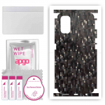 apgo Protective Skin Sticker for the back+sides compatible with Realme 7 Pro, Full Wrap Film, Foil, Vinyl - Pattern Carbon Black Pixel