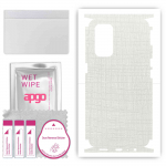 apgo Protective Skin Sticker for the back+sides compatible with Oppo Reno5 5G, Full Wrap Film, Foil, Vinyl - Pattern White Fabric