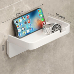 1vnt be gręžimo lipnus tualetinio popieriaus laikiklis su laikymo lentyna Mobile phone holder balta