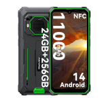 &bdquo;Blackview BV6200 Plus&ldquo; i&scaron;manusis telefonas 24 GB RAM 256GB ROM &bdquo;Android 14&ldquo; tvirtas telefonas žalia