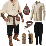 Helovino pami&scaron;ęs vyri&scaron;kų renesanso kostiumų rinkinys + priedai Viduramžių piratų mar&scaron;kinėlių &bdquo;Cosplay&ldquo; rinkinys XXL