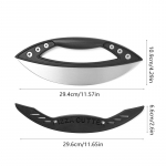 12 colių nerūdijančio plieno picos pjaustyklė puslankio formos didelė daugiafunkcė picos pjaustymo peilis su a&scaron;menų gaubtu virtuvės kepimo įrankis 1 pcs
